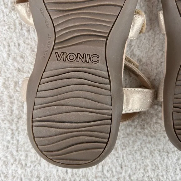 Vionic Sandals Womens 6 Rose Gold Jodie Comfort Walking Ergonomic Ankle Straps - Picture 10 of 11